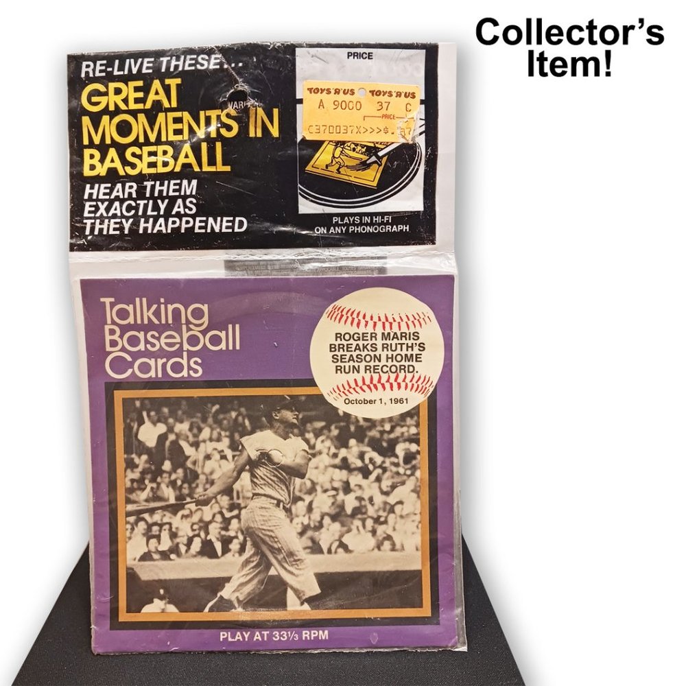 Roger Maris Breaks Babe Ruth's Home Run Record Collectible Talking Baseball Card